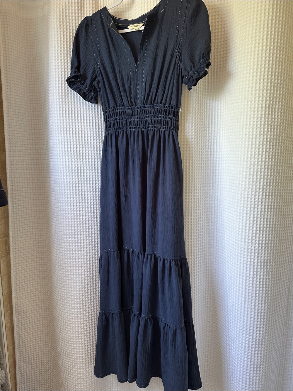 Max Studio Maxi Dress WITH POCKETS, Blue, Size X-Small